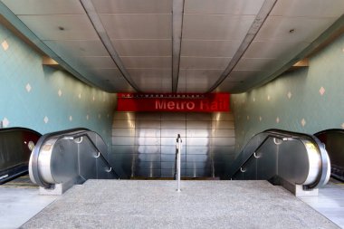 Hollywood, Los Angeles, California - July 9, 2024: entrance of Hollywood Highland METRO Rail B Line Station clipart