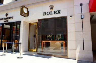 Beverly Hills, California - 30 Mayıs 2023: Rodeo Drive, Beverly Hills 'deki ROLEX mağazası