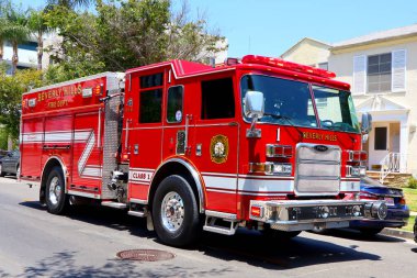 Beverly Hills, California - 18 Temmuz 2024: BEVERLY HILLS İtfaiye Ambulans Aracı