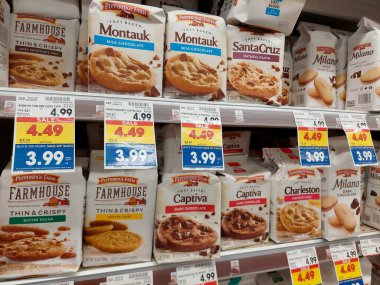 Los Angeles, California - July 21, 2024: PEPPERIDGE FARM Cookies on a shelf in a supermarket clipart