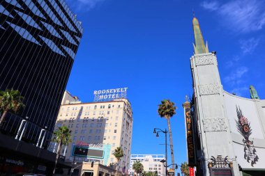 Hollywood, Los Angeles, California - 22 Temmuz 2024: Hollywood Roosevelt Oteli 7000 Hollywood Bulvarı, Los Angeles