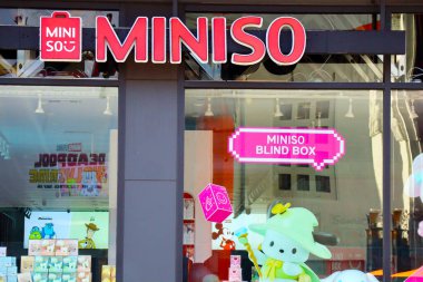 Hollywood, Los Angeles, California - July 22, 2024: MINISO Store in Hollywood located on Hollywood Blvd, Los Angeles clipart