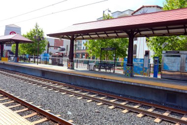 Azusa, California - 13 May 2024: Azusa Downtown Metro Rail A Line Station clipart