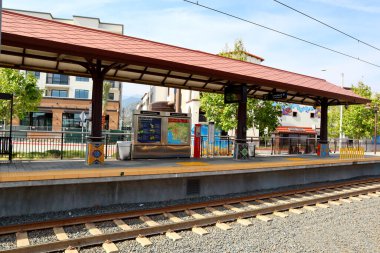 Azusa, California - 13 May 2024: Azusa Downtown Metro Rail A Line Station clipart