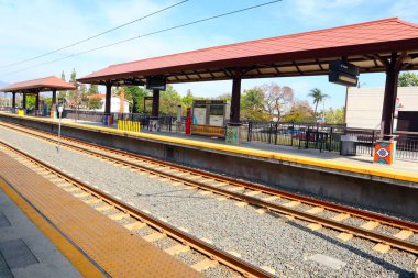 Azusa, California - 13 May 2024: Azusa Downtown Metro Rail A Line Station clipart