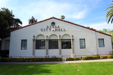 Azusa, California - 13 May 2024: City of Azusa, Azusa City Hall located at 213 E Foothill Blvd, Azusa clipart