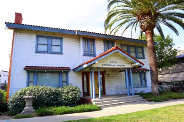 Azusa, California - 13 Mayıs 2024: Azusa Tarih Müzesi, Durrell Müzesi 729 N Dalton Bulvarı, Azusa