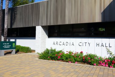 Arcadia, LA County, California - 14 Mayıs 2024: Arcadia Belediye Binası 240 W Huntington Dr, Arcadia, CA