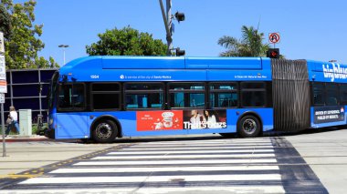 Santa Monica, California - June 28, 2024: Big Blue Bus depot, public bus for the city of Santa Monica and the greater westside of Los Angeles County clipart