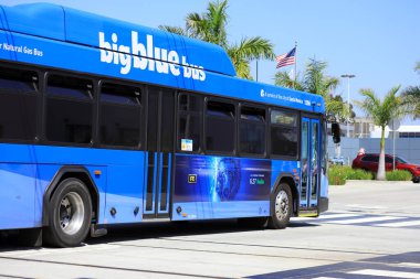 Santa Monica, California - June 28, 2024: Big Blue Bus, public bus for the city of Santa Monica and the greater westside of Los Angeles County clipart