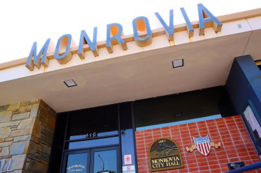 Monrovia, LA County, California - May 19, 2024: Monrovia City Hall located at 415 S Ivy Ave, Monrovia, California clipart