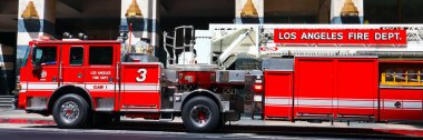 Burbank, LA County, California - May 28, 2024: Los Angeles Fire Department truck on the street clipart