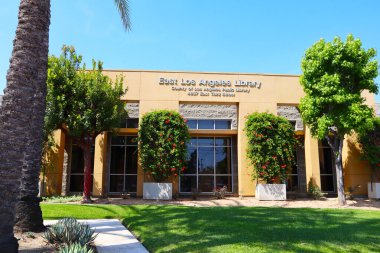 Burbank, LA County, California - May 28, 2024: East Los Angeles Library, County of Los Angeles Public Library located at 4837 East Third Street clipart