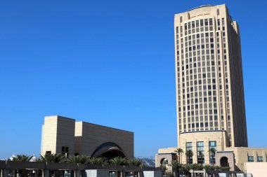 Los Angeles, Kaliforniya - 26 Şubat 2025 Los Angeles Union İstasyonu doğu manzaralı 811 N Vignes Caddesi, Los Angeles