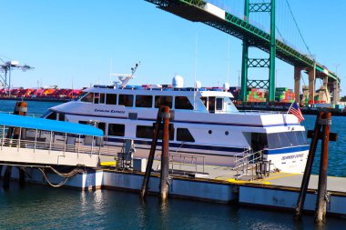 San Pedro, Los Angeles, Kaliforniya Limanı - 13 Ocak 2025: Catalina Express Feribot Limanı Los Angeles ve Catalina Adası