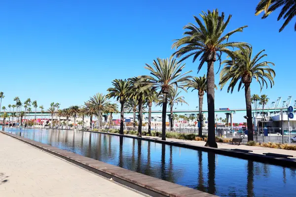 San Pedro, Los Angeles Limanı, Kaliforniya - 13 Ocak 2025 Gateway Plaza Fanfare Fountain