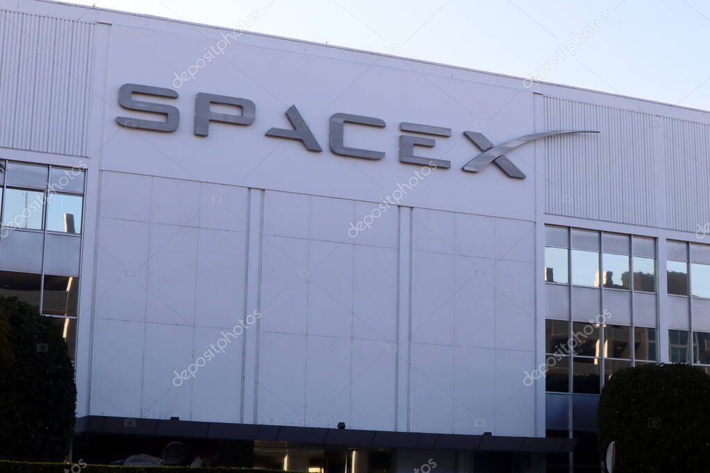 Hawthorne (LA County), California - January 18, 2025: Exterior View of SpaceX Headquarters located at 1 Rocket Road