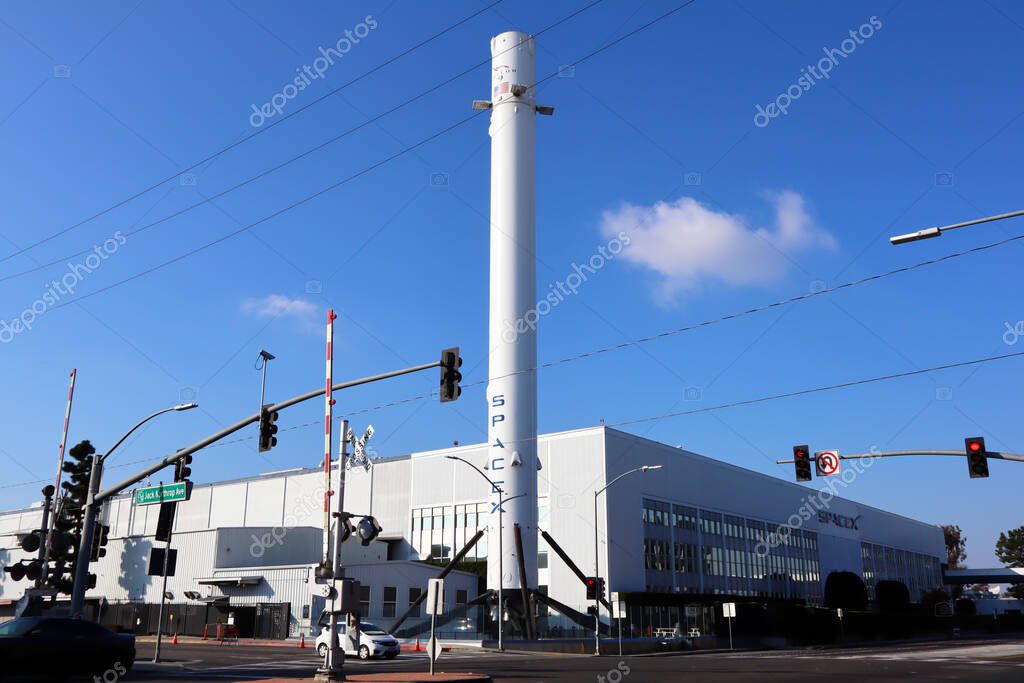 Hawthorne (LA County), California - January 18, 2025: Exterior View of SpaceX Headquarters located at 1 Rocket Road
