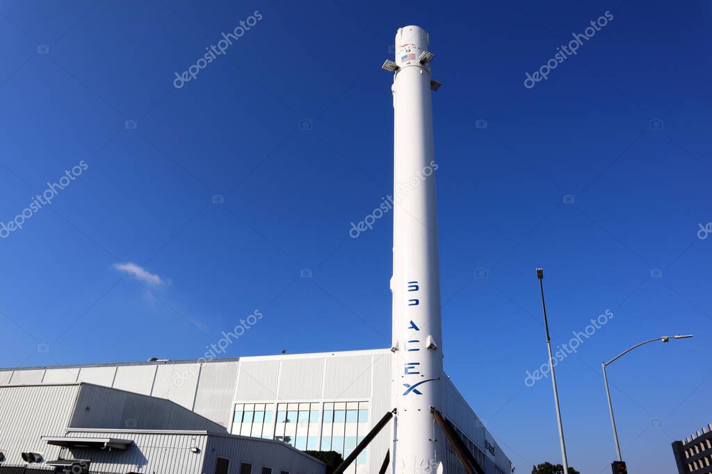 Hawthorne (LA County), California - January 18, 2025: Exterior View of SpaceX Headquarters located at 1 Rocket Road