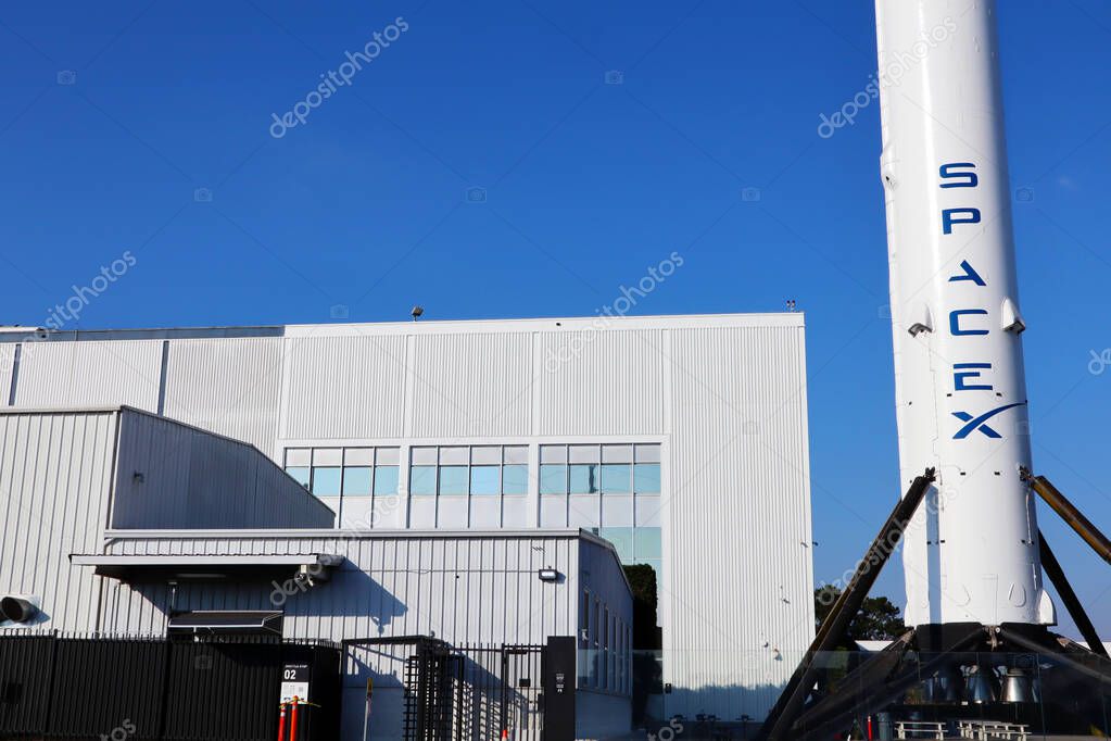 Hawthorne (LA County), California - January 18, 2025: Exterior View of SpaceX Headquarters located at 1 Rocket Road