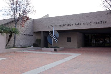 Monterey Park, Kaliforniya - 4 Şubat 2025: Monterey Park Şehir Merkezi Dış Görünümü