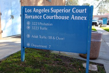 Torrance, California - 19 Şubat 2025: Los Angeles Yüksek Mahkemesi, Torrance Adliyesi Annex