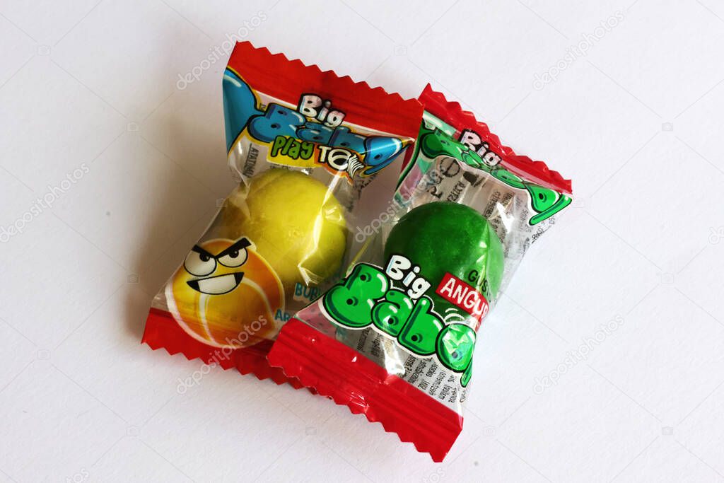 Rome, Italy - September 29, 2025: Big Babol bubble gums, fruit-flavored chewing gum balls produced by Perfetti Van Melle