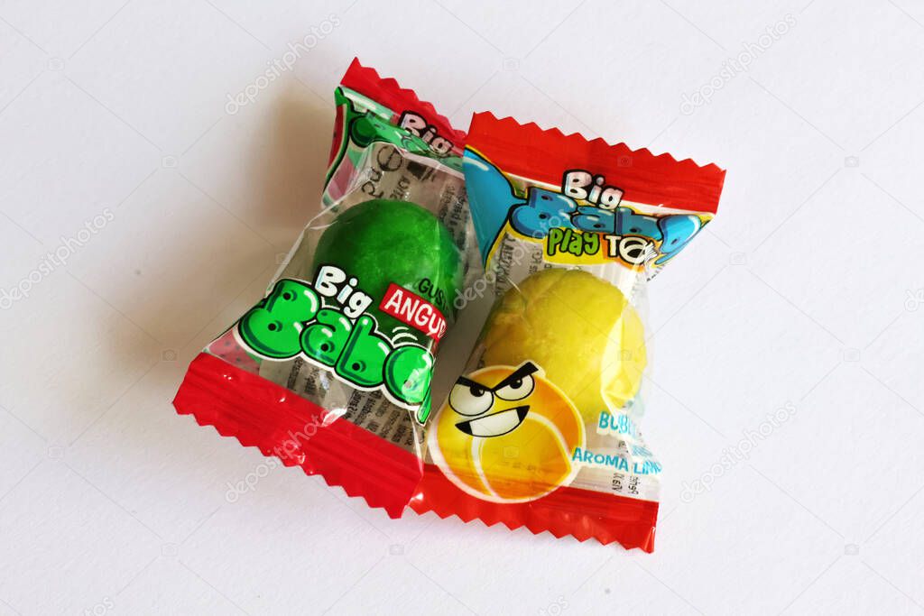 Rome, Italy - September 29, 2025: Big Babol bubble gums, fruit-flavored chewing gum balls produced by Perfetti Van Melle