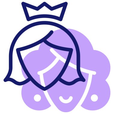 Kadın. Web simgesi basit illüstrasyon