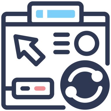 İki. Web simgesi basit illüstrasyon