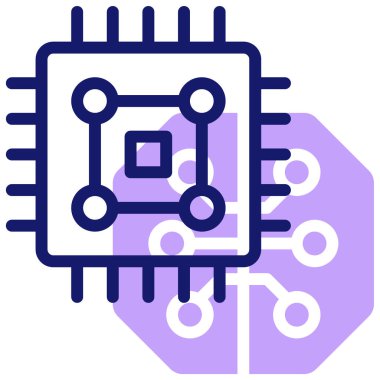 İşlemci Chip. Basit illüstrasyon