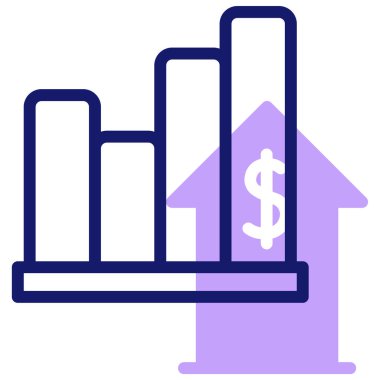 Kâr. Web simgesi basit illüstrasyon