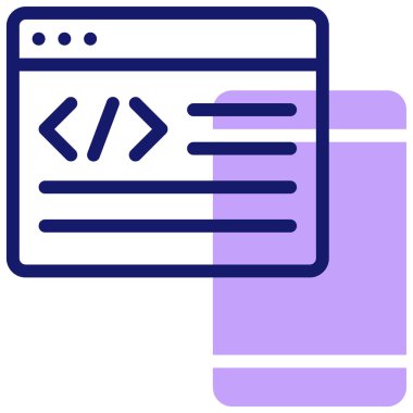 Kodlama. Web simgesi basit illüstrasyon