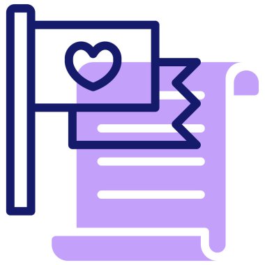 Aşk. Web simgesi basit illüstrasyon