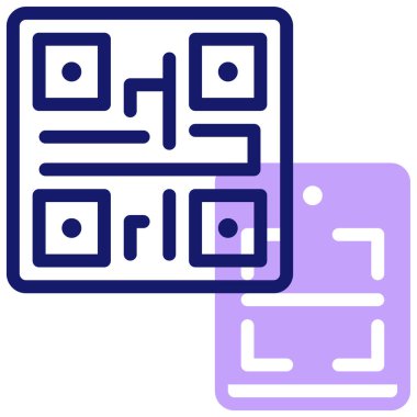 qr kod web simgesi vektör çizimi