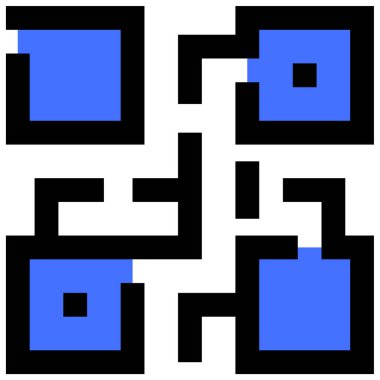 qr kod web simgesi vektör çizimi
