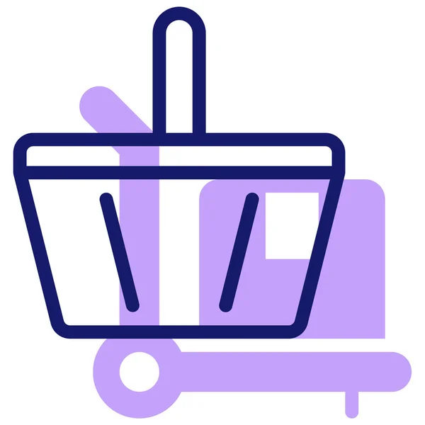ショッピングカート Webアイコンシンプルなイラスト — ストックベクタ
