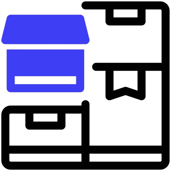 Caja Icono Web Ilustración Simple — Vector de stock