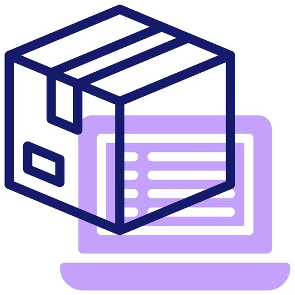 Caja Icono Web Ilustración Simple — Vector de stock