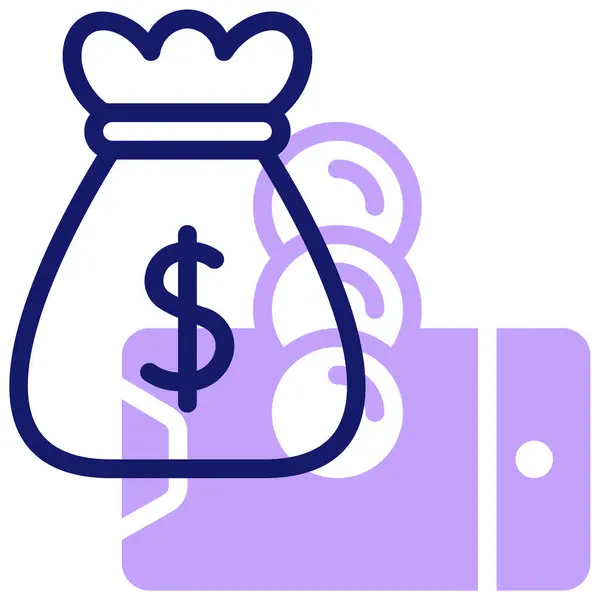 Money Bag Web Icon — Stock Vector