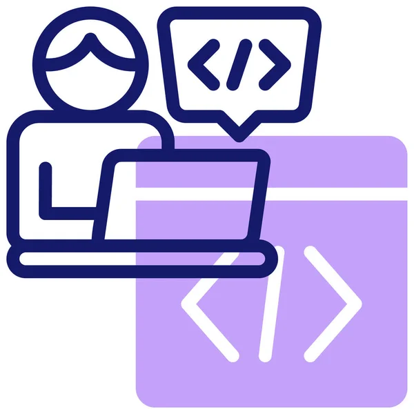 Icono Web Del Programador Ilustración Vectorial — Vector de stock