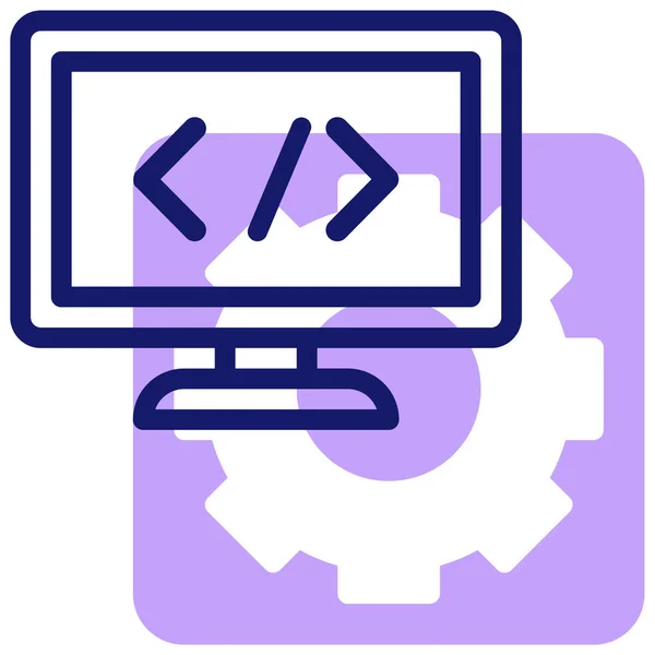 Computer Web Icon Simple Illustration — Stock Vector