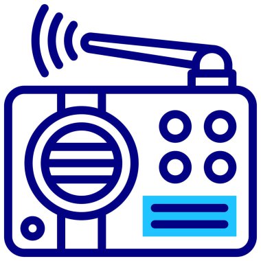 Radyo. Web simgesi basit illüstrasyon