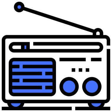 Radyo. Web simgesi basit illüstrasyon