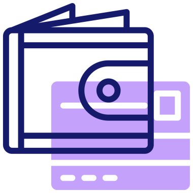 Cüzdan. Web simgesi basit illüstrasyon
