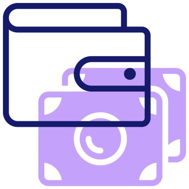 Cüzdan. Web simgesi basit illüstrasyon