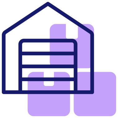 Bir bina simgesinin vektör illüstrasyonu