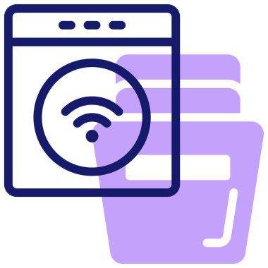 Kablosuz. Web simgesi basit illüstrasyon