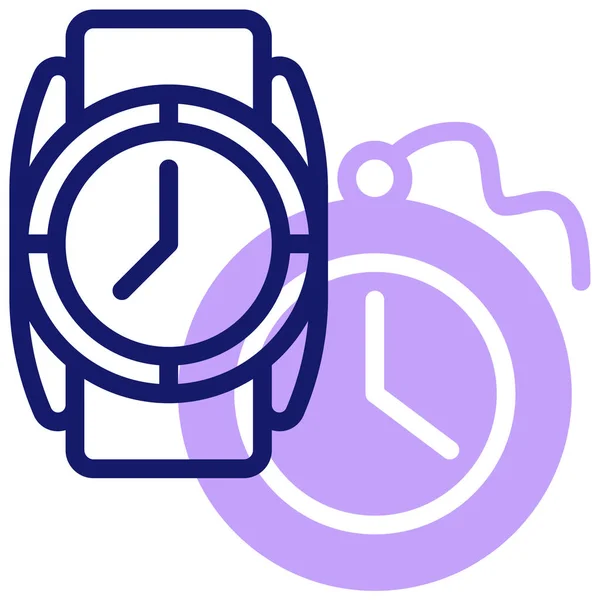 Saat Zaman Yönetimi Mühlet Program Ofis Kronometre Kol Saati Saat — Stok Vektör
