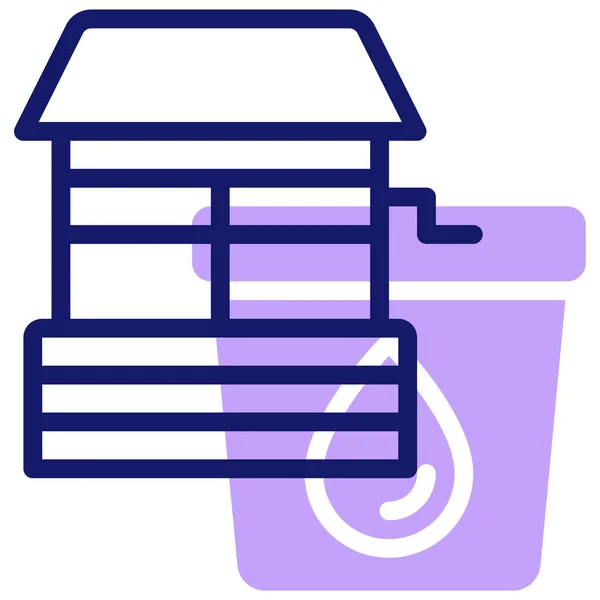 Edificio Icono Web Ilustración Simple — Vector de stock